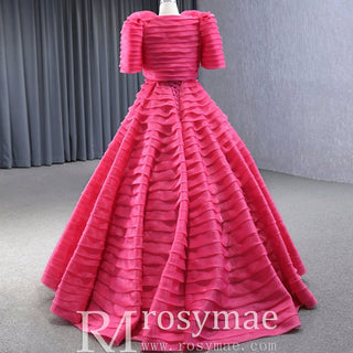 Tiered Ball Gown Detachable Bolero Wedding Dress Formal Gown - Rosymae