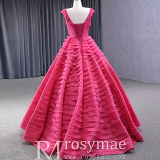 Tiered Ball Gown Detachable Bolero Wedding Dress Formal Gown - Rosymae