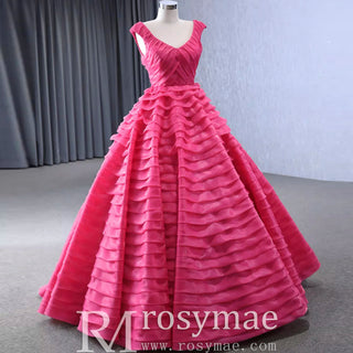Tiered Ball Gown Detachable Bolero Wedding Dress Formal Gown - Rosymae