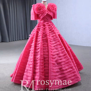 Tiered Ball Gown Detachable Bolero Wedding Dress Formal Gown - Rosymae