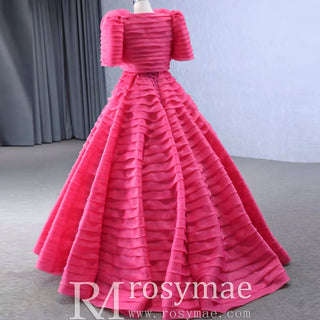 Tiered Ball Gown Detachable Bolero Wedding Dress Formal Gown - Rosymae