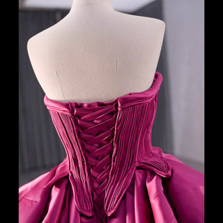 Tiered Ruffled Ssatin Homecoming Dress Strapless Short Prom Gown - Rosymae