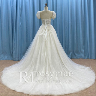 Trendy Design A-line Tulle Lace Wedding Dress with Detachable Top - Rosymae