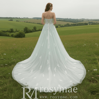 Trendy Sweetheart Neckline A-line Light Green Wedding Dress - Rosymae