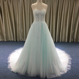 Trendy Sweetheart Neckline A-line Light Green Wedding Dress - Rosymae