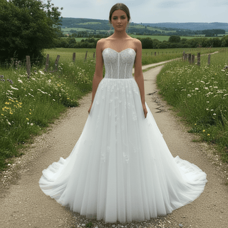 Trendy Sweetheart Neckline A-line Light Green Wedding Dress - Rosymae