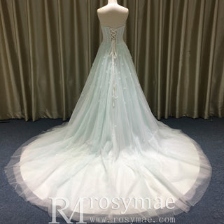 Trendy Sweetheart Neckline A-line Light Green Wedding Dress - Rosymae