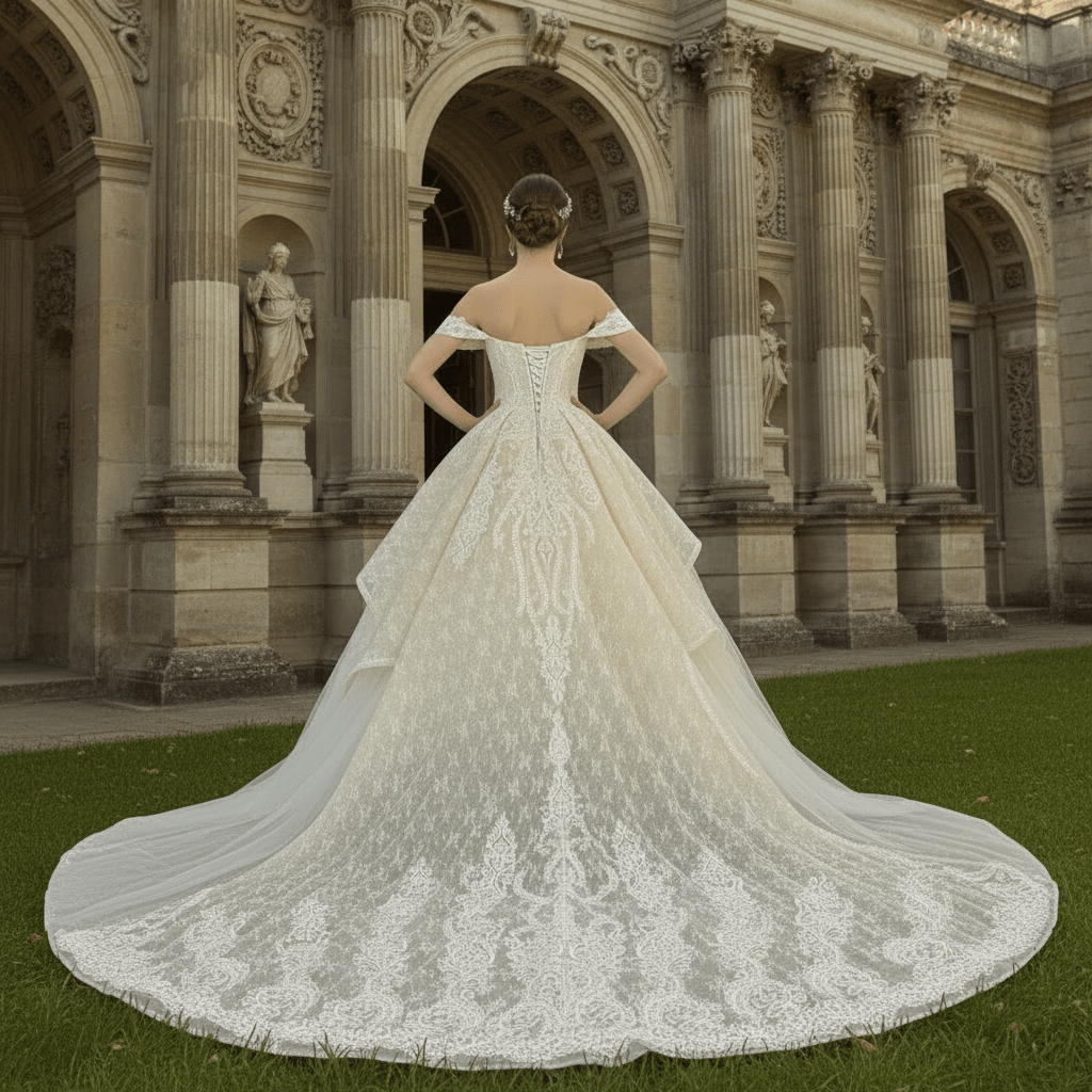 Trendy Traditional Sweetheart Off-the-Shoulder Wedding Dress - Rosymae