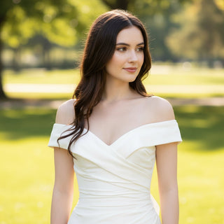 Trumpet Mermaid Satin Wedding Dresses with Long Bowknot - Rosymae