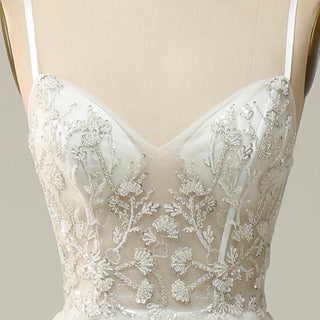 Simple Tulle A Line Women Spaghetti Straps Party Dress for Wedding