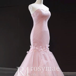 Tulle Prom Dress Sweetheart Mermaid Long Formal Dress with Ruffle - Rosymae
