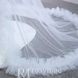 Unique Design Keyhole Satin Mermaid Wedding Dress with Cape - Rosymae