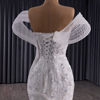 Unique Design Off the Shoulder Trumpet Wedding Dress for Trendy Brides - Rosymae