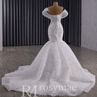 Unique Design Off the Shoulder Trumpet Wedding Dress for Trendy Brides - Rosymae