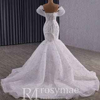Unique Design Off the Shoulder Trumpet Wedding Dress for Trendy Brides - Rosymae