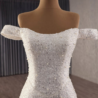 Unique Design Sparkly Mermaid Wedding Dress With Cape train - Rosymae