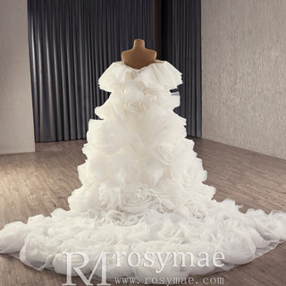 Unique Design Sparkly Mermaid Wedding Dress With Cape train - Rosymae