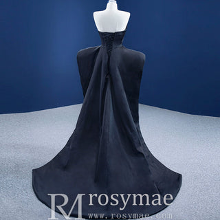 Unique Design Vintage Black Overskirt Jumpsuits for Wedding Party - Rosymae