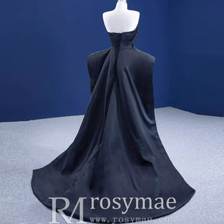Unique Design Vintage Black Overskirt Jumpsuits for Wedding Party - Rosymae