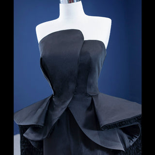 Unique Design Vintage Black Overskirt Jumpsuits for Wedding Party - Rosymae