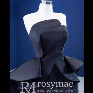 Unique Design Vintage Black Overskirt Jumpsuits for Wedding Party - Rosymae