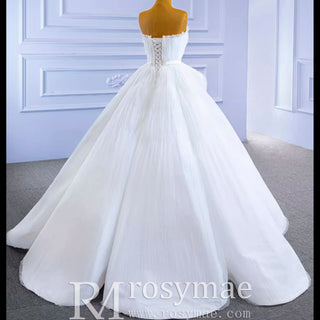 Unique Haute Couture Wedding Gown Strapless Tulle Wedding Dress - Rosymae