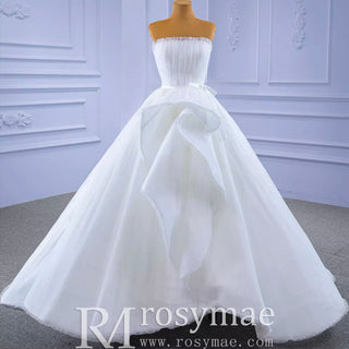 Unique Haute Couture Wedding Gown Strapless Tulle Wedding Dress - Rosymae