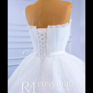 Unique Haute Couture Wedding Gown Strapless Tulle Wedding Dress - Rosymae