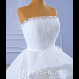 Unique Haute Couture Wedding Gown Strapless Tulle Wedding Dress - Rosymae