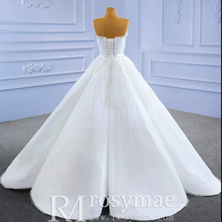 Unique Haute Couture Wedding Gown Strapless Tulle Wedding Dress - Rosymae