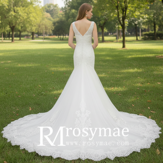 Unique Lace Trumpet Bridal Gown Off Shoulder Wedding Dress