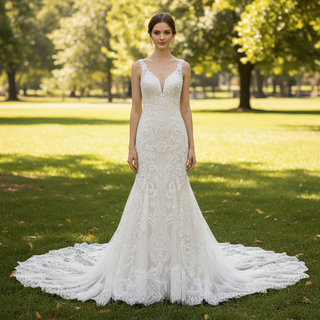 Unique Lace Trumpet Bridal Gown Off Shoulder Wedding Dress