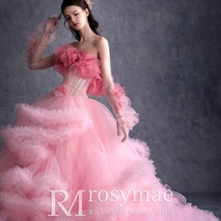 Ruffle Pink Women's Wedding Dresses & Bridal Gowns