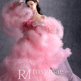 Ruffle Pink Women's Wedding Dresses & Bridal Gowns