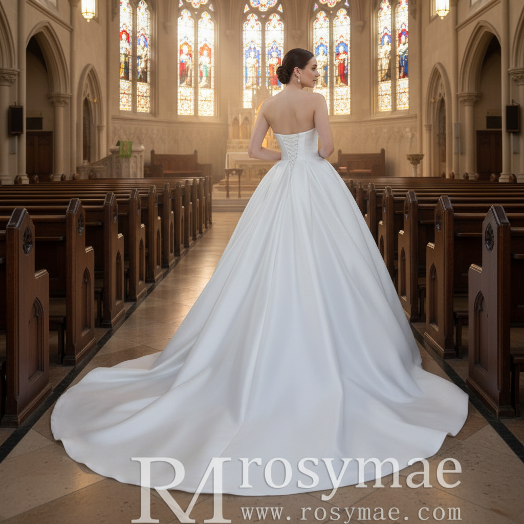 Satin Wedding Dresses & Gowns with Classic Ball Gown White / 4 Satin Wedding Dresses & Gowns with Classic Ball Gown White / 4