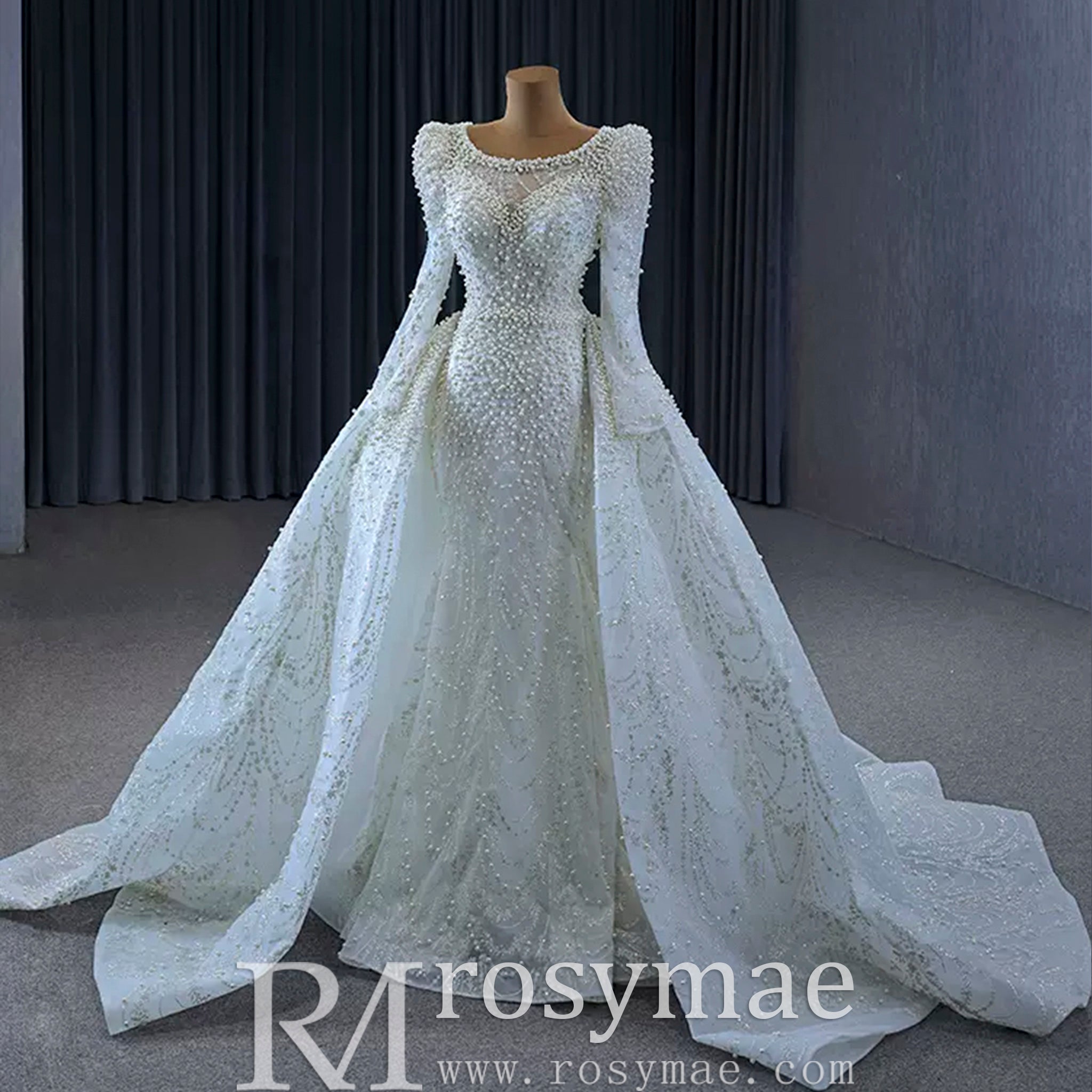 Victorian Style Handmade Wedding Dress with Long Sleeve - Rosymae