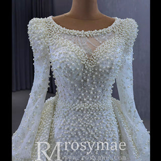 Victorian Style Handmade Wedding Dress with Long Sleeve - Rosymae