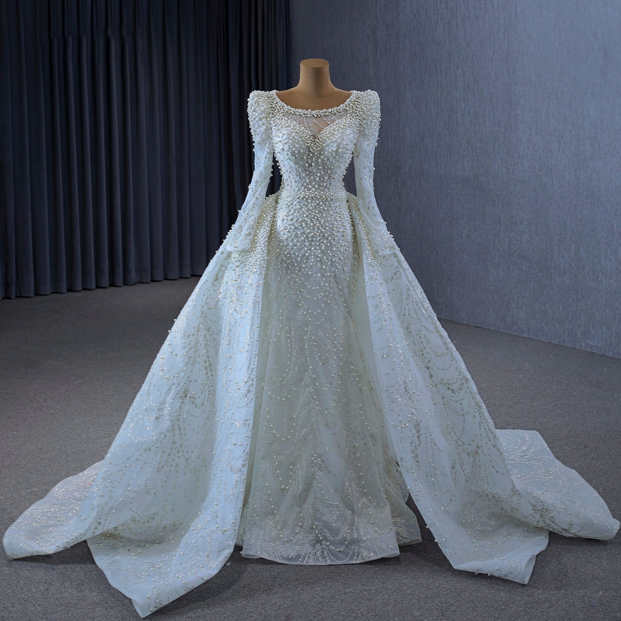Victorian Style Handmade Wedding Dress with Long Sleeve - Rosymae