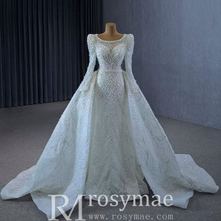 Victorian Style Handmade Wedding Dress with Long Sleeve - Rosymae