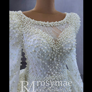 Victorian Style Handmade Wedding Dress with Long Sleeve - Rosymae
