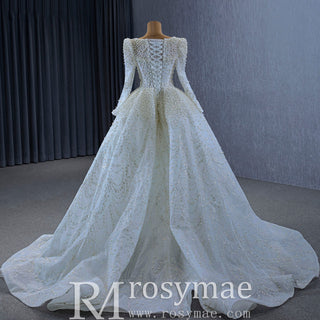 Victorian Style Handmade Wedding Dress with Long Sleeve - Rosymae