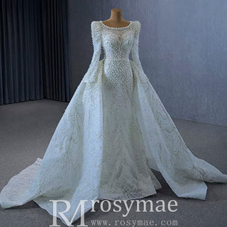 Victorian Style Handmade Wedding Dress with Long Sleeve - Rosymae