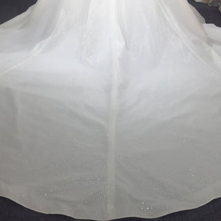 Vintage 1920 Curve Neckline Wedding Dress with Detachable Pearl Jacket - Rosymae