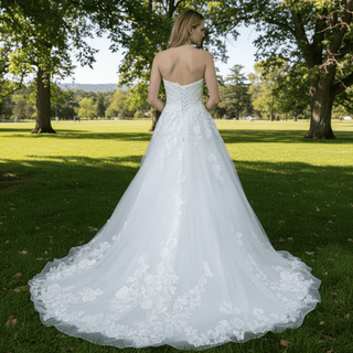 Vintage A-Line Strapless Sweetheart Neck Wedding Dress - Rosymae