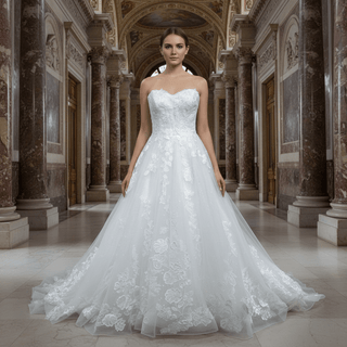 Vintage A-Line Strapless Sweetheart Neck Wedding Dress - Rosymae