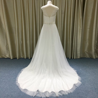 Vintage A-lkine Wedding Dress with Lace Bodice and Tulle Skirt for Brides - Rosymae