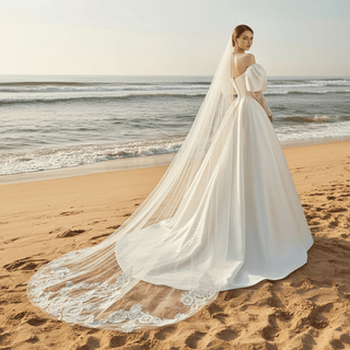 Vintage Ball Gown Lantern Long Sleeve Wedding Dress - Rosymae