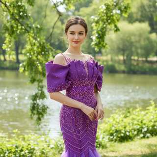 Vintage Magenta Mermaid Formal Dresses Purple Pageant Dress - Rosymae