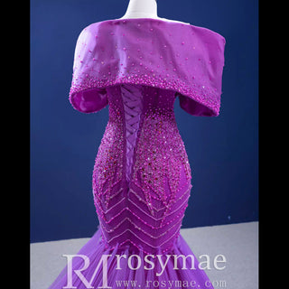 Vintage Magenta Mermaid Formal Dresses Purple Pageant Dress - Rosymae