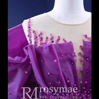 Vintage Magenta Mermaid Formal Dresses Purple Pageant Dress - Rosymae